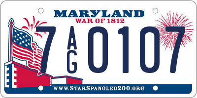 MD license plate 7AG0107