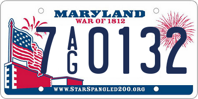 MD license plate 7AG0132