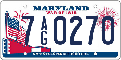 MD license plate 7AG0270