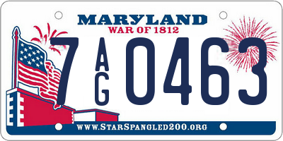 MD license plate 7AG0463