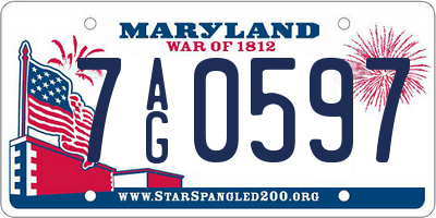 MD license plate 7AG0597