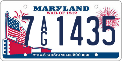 MD license plate 7AG1435