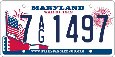 MD license plate 7AG1497