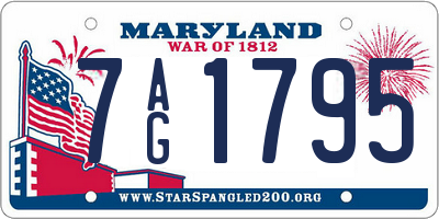 MD license plate 7AG1795