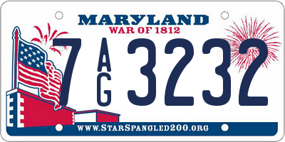 MD license plate 7AG3232