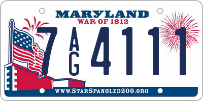 MD license plate 7AG4111