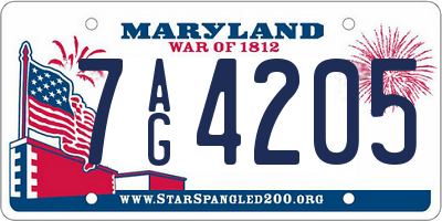 MD license plate 7AG4205