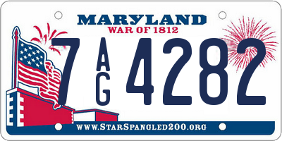 MD license plate 7AG4282
