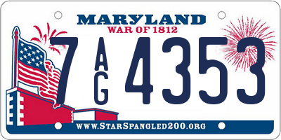 MD license plate 7AG4353