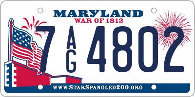 MD license plate 7AG4802