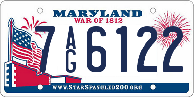MD license plate 7AG6122