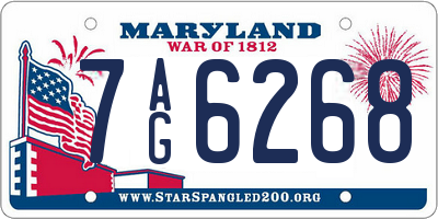 MD license plate 7AG6268
