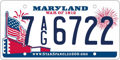 MD license plate 7AG6722