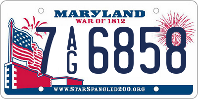 MD license plate 7AG6858