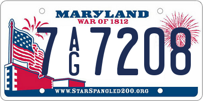 MD license plate 7AG7208