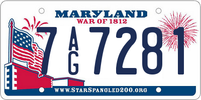 MD license plate 7AG7281