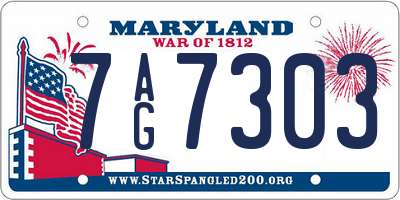 MD license plate 7AG7303