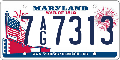 MD license plate 7AG7313