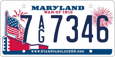 MD license plate 7AG7346