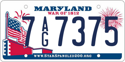 MD license plate 7AG7375