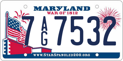 MD license plate 7AG7532