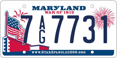 MD license plate 7AG7731