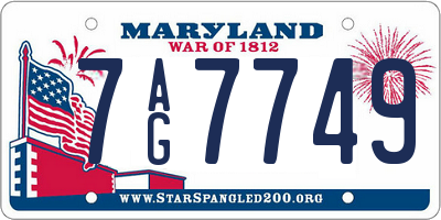 MD license plate 7AG7749