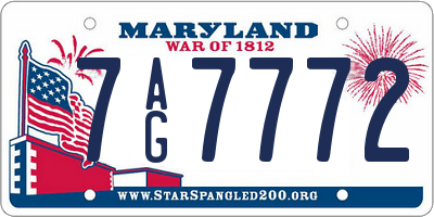 MD license plate 7AG7772