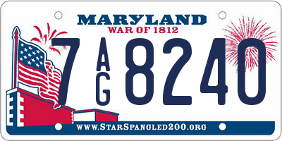 MD license plate 7AG8240