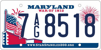 MD license plate 7AG8518