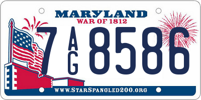 MD license plate 7AG8586