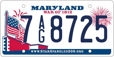 MD license plate 7AG8725