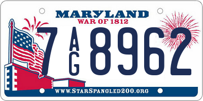 MD license plate 7AG8962