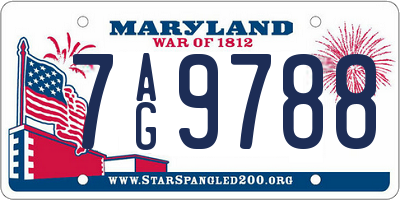 MD license plate 7AG9788