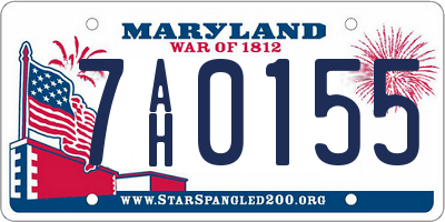 MD license plate 7AH0155