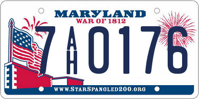 MD license plate 7AH0176