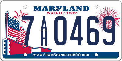 MD license plate 7AH0469