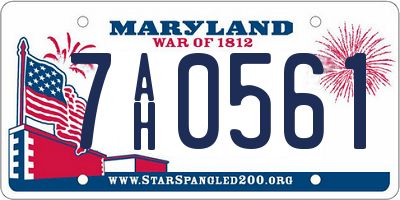 MD license plate 7AH0561
