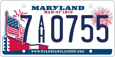 MD license plate 7AH0755