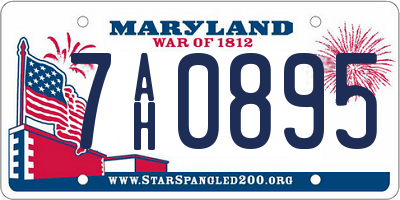 MD license plate 7AH0895