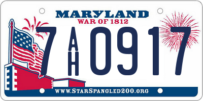 MD license plate 7AH0917