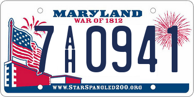 MD license plate 7AH0941