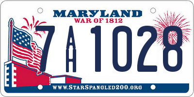MD license plate 7AH1028