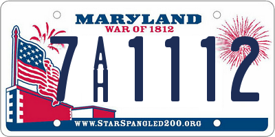 MD license plate 7AH1112