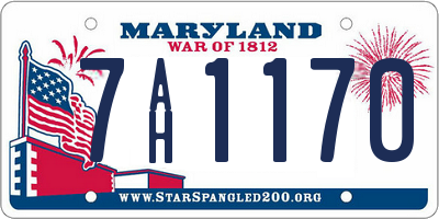 MD license plate 7AH1170