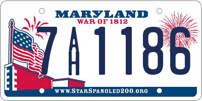 MD license plate 7AH1186