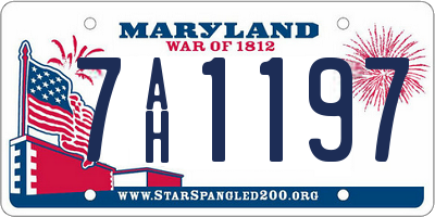 MD license plate 7AH1197