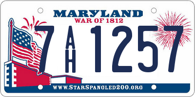 MD license plate 7AH1257