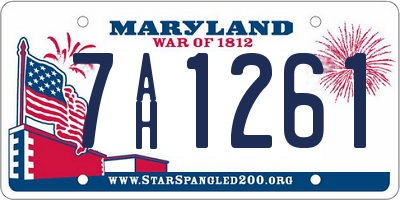 MD license plate 7AH1261