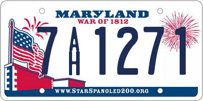 MD license plate 7AH1271